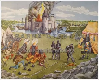 Macmillan's History Pictures: CANNON IN USE AT A SIEGE, 15th C.