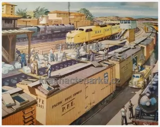 Macmillan's History Pictures: COOLING A TRANSCONTINENTAL FRUIT TRAIN, U.S.A.