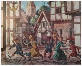 Macmillan's History Pictures: CHILDREN PLAYING HOODMAN BLIND, 14 th C.