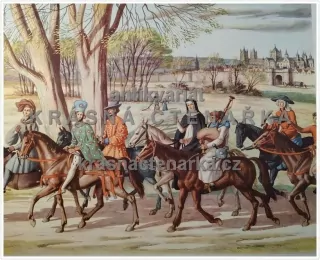 Macmillan's History Pictures: PILGRIMS RETURNING FROM CANTERBURY, 14th C.