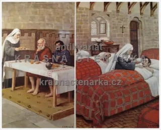 Macmillan's History Pictures: NUNS WAITING ON PATIENTS IN HOSPITAL, 14th C.