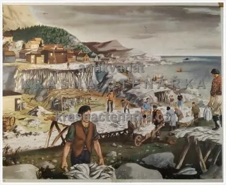 Macmillan's History Pictures: DRYING CODFISH IN NEWFOUNDLAND