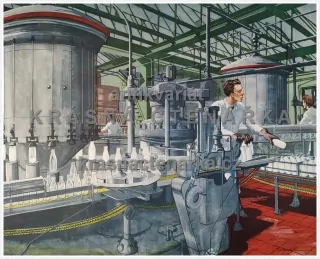 Macmillan's History Pictures: MILK AT A LONDON FILLING STATION