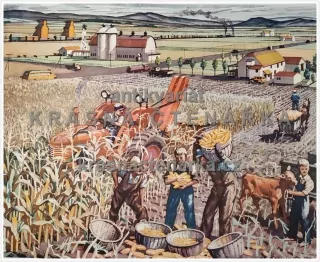 Macmillan's History Pictures: HARVESTING CORN IN THE U.S.A.