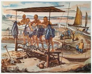 Macmillan's History Pictures: IRRIGATING RICEFIELDS IN CHINA