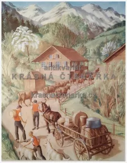 Macmillan's History Pictures: CLIMBING TO THE HIGH PASTURES IN SWITZERLAND