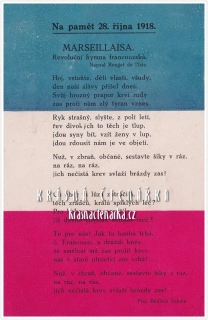 MARSEILLAISA, Na paměť 28. října 1918