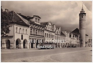 DOMAŽLICE, Náměstí Míru i s autobusem