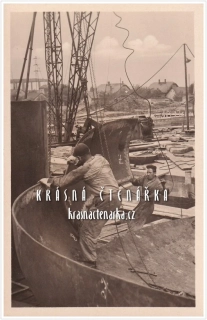 OSTRAVA-KUNČICE, Nová huť Kl. Gottwalda, práce montérů
