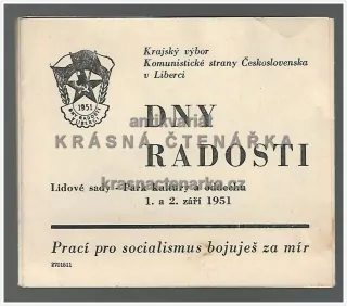 DNY RADOSTI, 1. a 2. září 1951 Liberec
