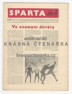 SPARTAKLUB 1 / 1971, Občasník velké rodiny přátel slavného klubu