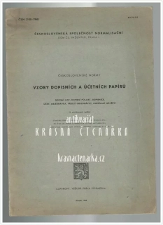 Československé normy: VZORY DOPISNÍCH A ÚČETNÍCH PAPÍRŮ