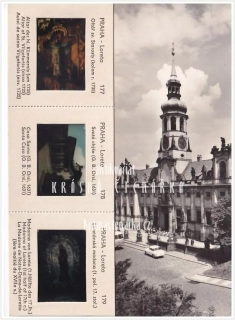 PRAHA, Loreta, pohlednice s diapozitivy