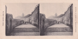 PRAHA, Staré zámecké schody (Stereoskopie)