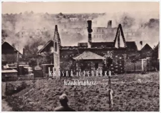 LIDICE. Lidice hoří !