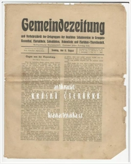 GEMEINDEZEITUNG (Krupka, 3 ks z roku 1912)