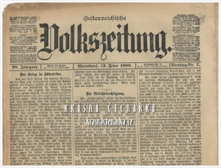 Oesterreichische VOLKSZEITUNG Warnsdorf (Varnsdorf, 8 ks z února roku 1900)