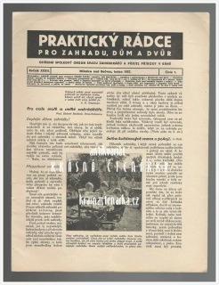 PRAKTICKÝ RÁDCE PRO ZAHRADU, DŮM A DVŮR 1937 / 1