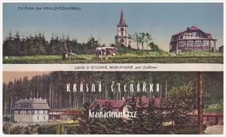 RAISOVA CHATA a kostel sv. Jana Nepomuckého na Zvičině