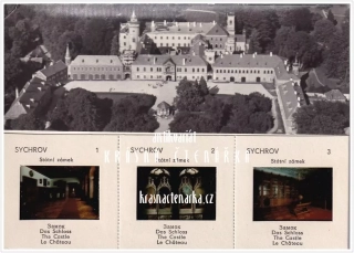 Zámek SYCHROV, pohlednice s diapozitivy