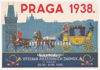 PRAHA - MEZINÁRODNÍ VÝSTAVA POŠTOVNÍCH ZNÁMEK 1938