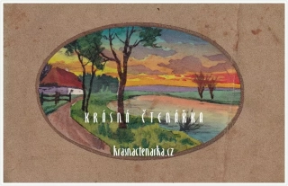 RUČNĚ MALOVANÁ pohlednice: KRAJINA