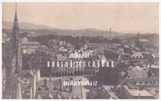LIBEREC, Radnice a náměstí, pohled z výšky