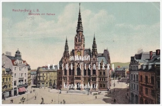 LIBEREC, Radnice, náměstí a Neptunova kašna