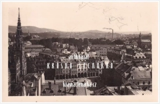 LIBEREC, Radnice a náměstí, pohled shora