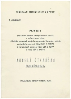 POKYNY pro úpravu adresní strany listovních zásilek a způsob psaní adres