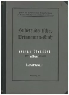 SUDETENDEUTSCHES ORTSNAMENBUCH (Gierach / Schwarz) (Liberecko, Jablonecko, Frýdlantsko)