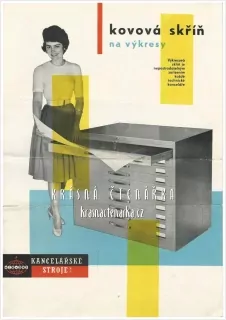 KOVOVÁ SKŘÍŇ NA VÝKRESY, Kancelářské stroje, n. p. 