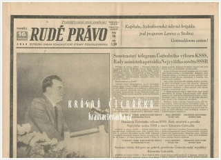 RUDÉ PRÁVO, číslo 75 z 16.3. 1953, Kupředu, československá úderná brigádo, pod praporem Lenina a Stalina Gottwaldovou cestou !