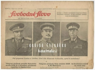 SVOBODNÉ SLOVO, číslo 110 z 9.5. 1953, Ať žije 8. výročí osvobození Československa sovětskou armádou !