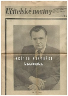 UČITELSKÉ NOVINY, číslo 11-12 z 20. 3. 1953 věnované Klementu Gottwaldovi