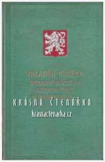 VKLADNÍ KNÍŽKA Okresní záložny hospodářské, Roudnice nad Labem