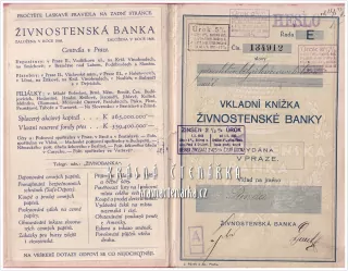 VKLADNÍ KNÍŽKA Živnostenské banky, Praha