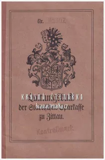 QUITTUNGSBUCH der Städtischen Sparkasse zu Zittau (Žitava)