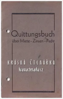 QUITTUNGSBUCH über Miete - Zinsen - Pacht, Liberecká záložna