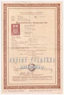 DOMOVSKÝ LIST získaný narozením po otci, Holice