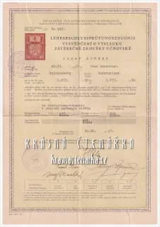 LIST VÝUČNÍ, Severočes. konsumní výr. družstvo + Výsvědčení o výsledku závěrečné zkoušky učňovské