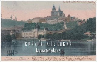 PRAHA, Pohled na Pražský hrad a Strakovu akademii
