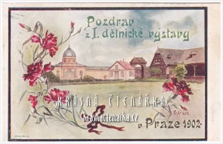 PRAHA, Pozdrav z I. Dělnické výstavy 1902