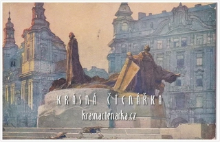 PRAHA, Staroměstské náměstí a pomník mistra Jana Husa (il. Šetelík Jaroslav)