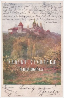 PRAHA, Malebný pohled na Pražský hrad (il. Engelmüller Ferdinand)