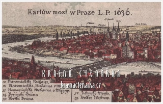 PRAHA, Karlův most v roce 1636