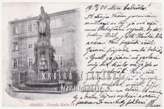 PRAHA, Křižovnické náměstí a socha Karla IV.