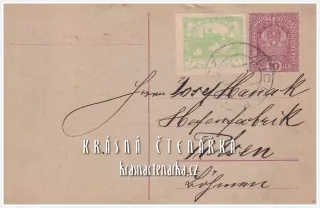 KORESPONDENČNÍ LÍSTEK, Objednávka droždí u fy. Josef Hanak, Plzeň