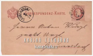 KORESPONDENČNÍ LÍSTEK z roku 1878, razítko GAUNERSDORF
