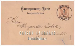 KORESPONDENČNÍ LÍSTEK, Obchodní dokument, razítko PRAHA